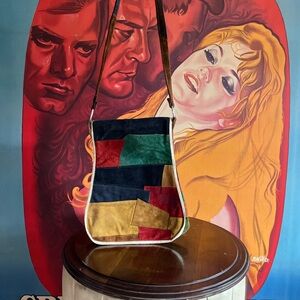 Colorful Suede Patchwork Shoulder Bag